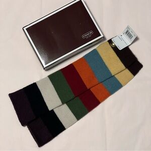 Coach Striped Multicolour 100% Cashmere Gloves